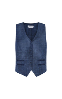 Veste blazer Coleridge laine et soie - Denim