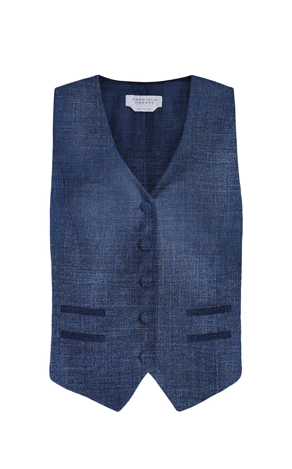 Coleridge Vest en denim uni drap de costume