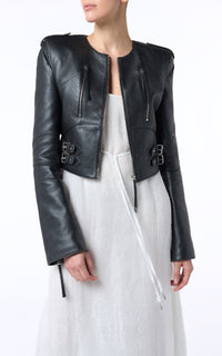 Phanes Jacket en noir calf cuir
