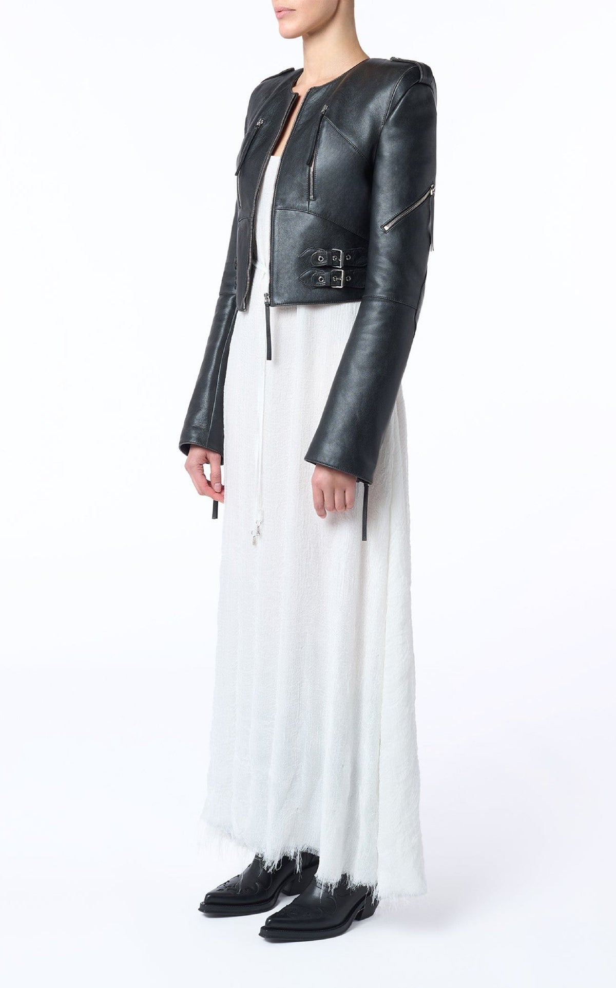 Phanes Jacket en noir calf cuir