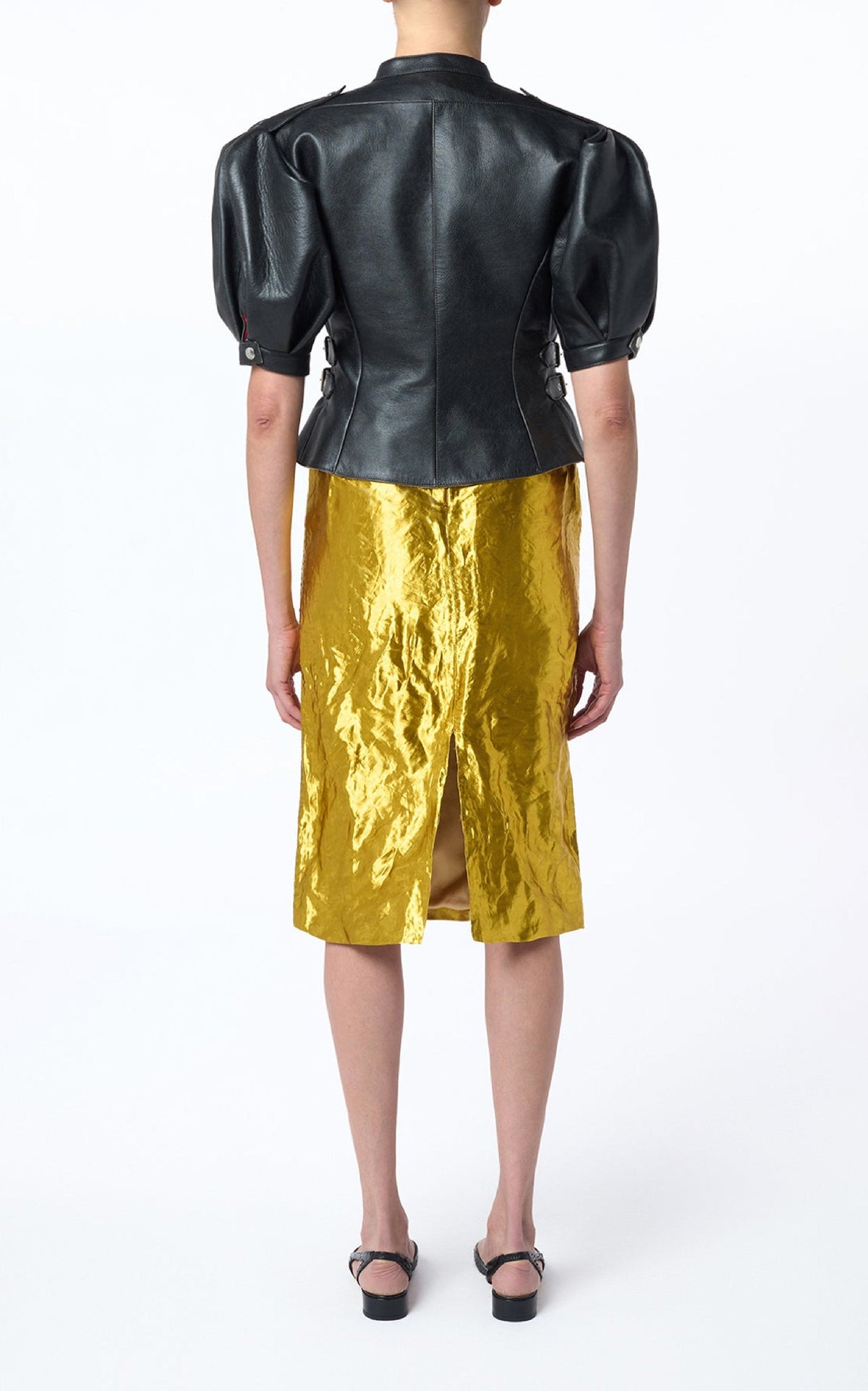 Eleos Jacket en noir calf cuir