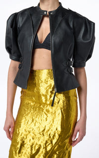 Eleos Jacket en noir calf cuir