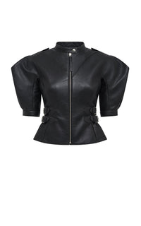 Eleos Jacket en noir calf cuir