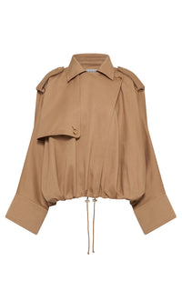 Hunt Jacket en camel coton Sea Island sergé