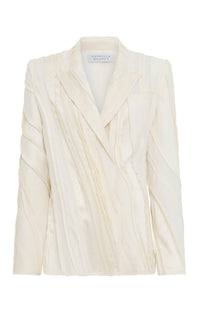 Edwin Blazer en ivoire textured lin sub