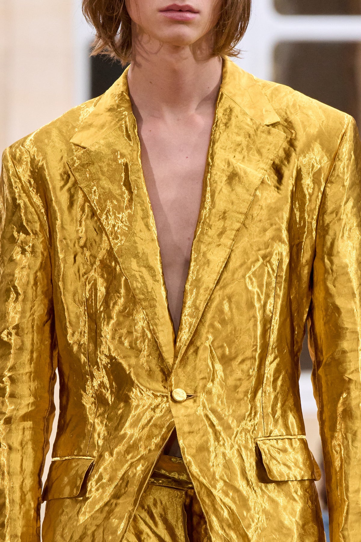 Mick Blazer en or woven metal