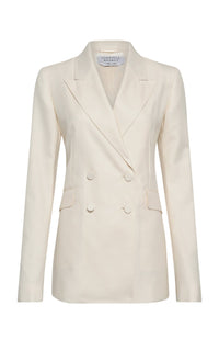 Ivory / Veste blazer Angela laine et soie - Ivory