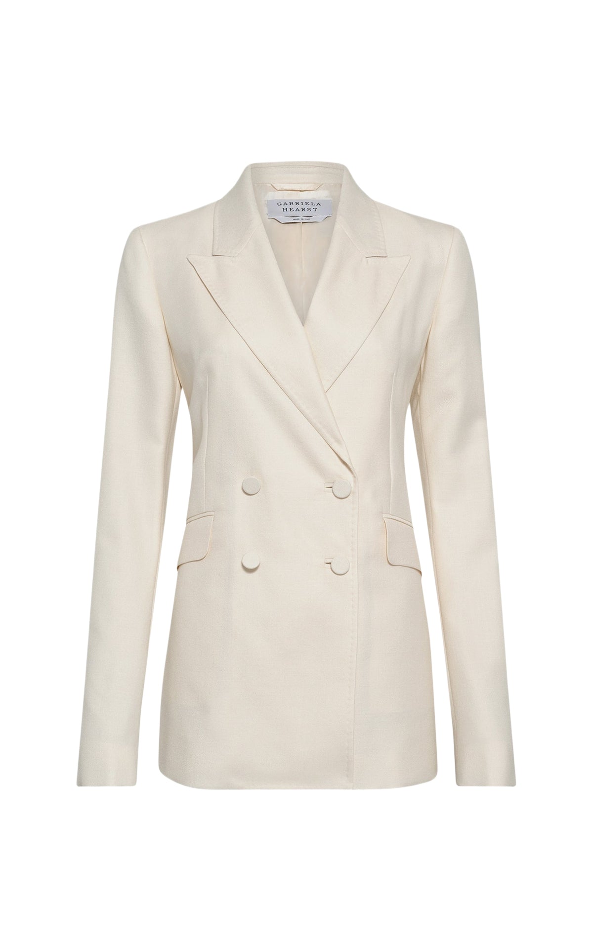 Ivory / Veste blazer Angela en laine et soie - Ivory
