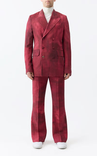 Nico Blazer en bordeaux barre laine drap de costume