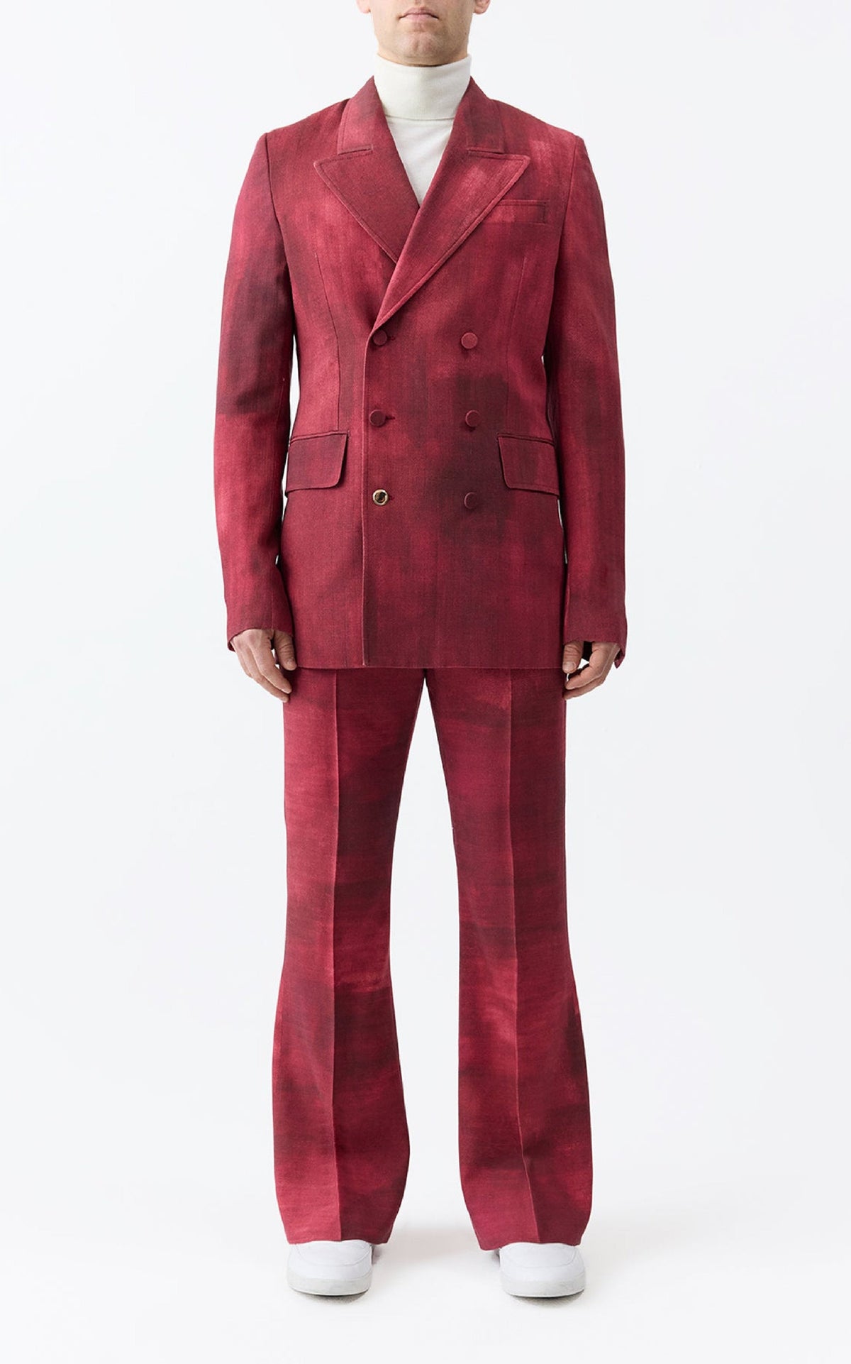 Nico Blazer en bordeaux barre laine drap de costume