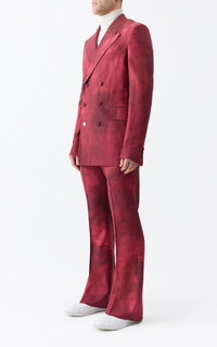 Nico Blazer en bordeaux barre laine drap de costume