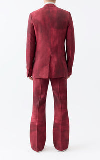 Nico Blazer en bordeaux barre laine drap de costume