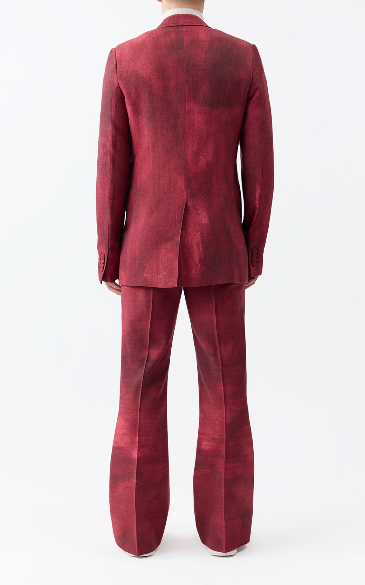 Nico Blazer en bordeaux barre laine drap de costume