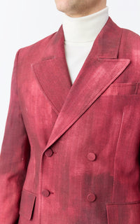 Nico Blazer en bordeaux barre laine drap de costume