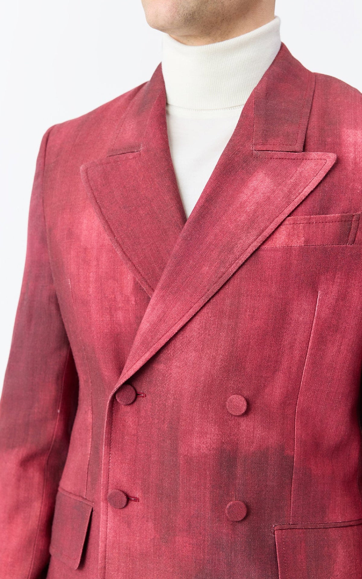 Nico Blazer en bordeaux barre laine drap de costume