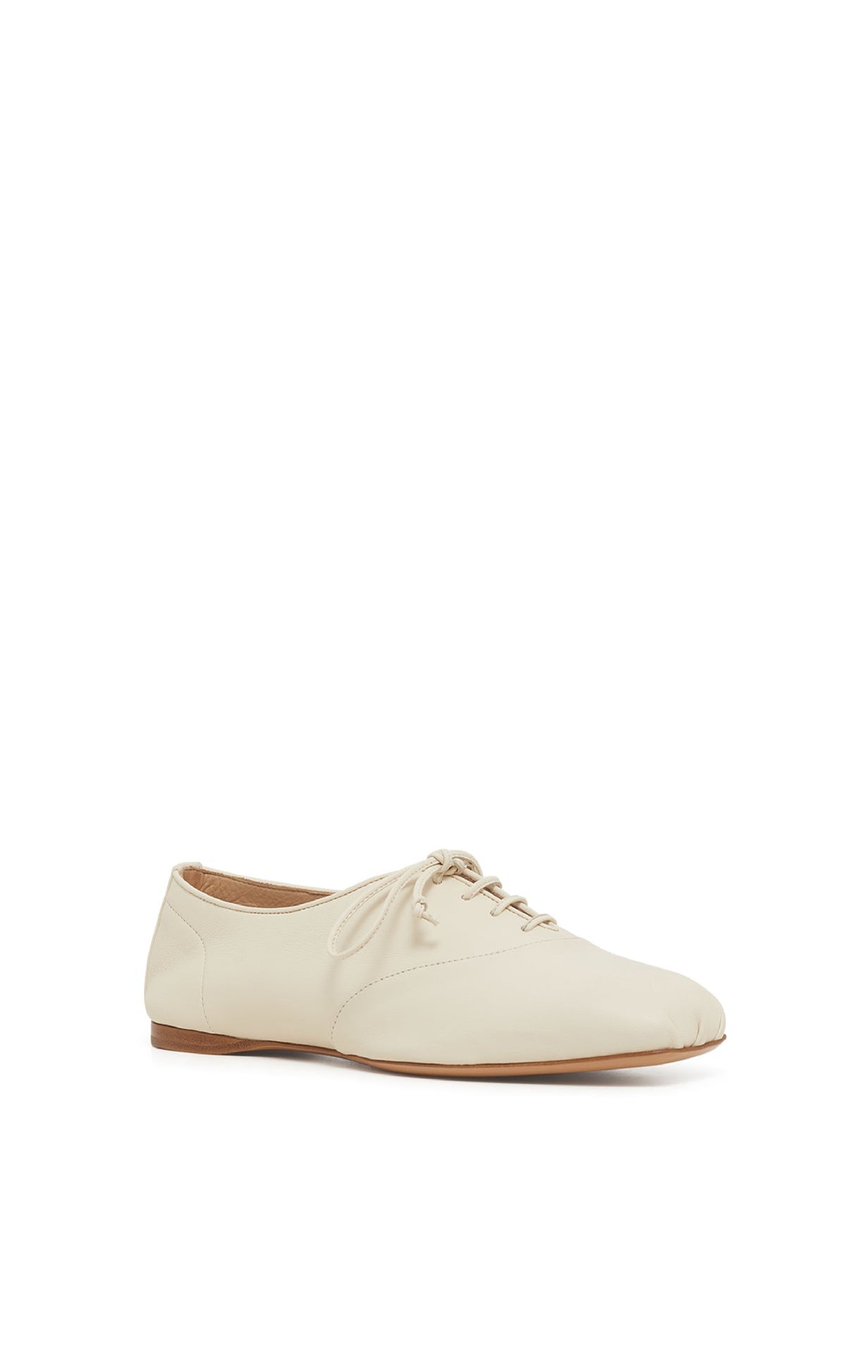 Maya Flat en ivoire lamb cuir