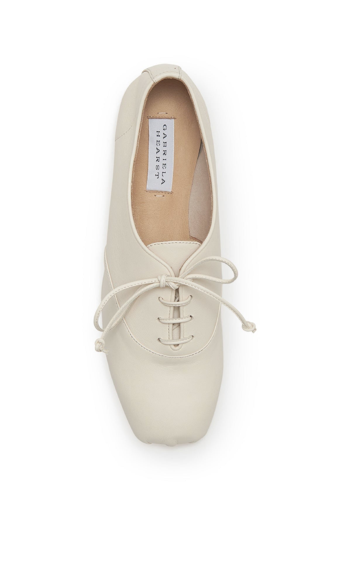Maya Flat en ivoire lamb cuir