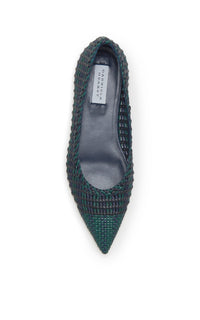 Aurora Flat en bleu marine multicolore goat cuir