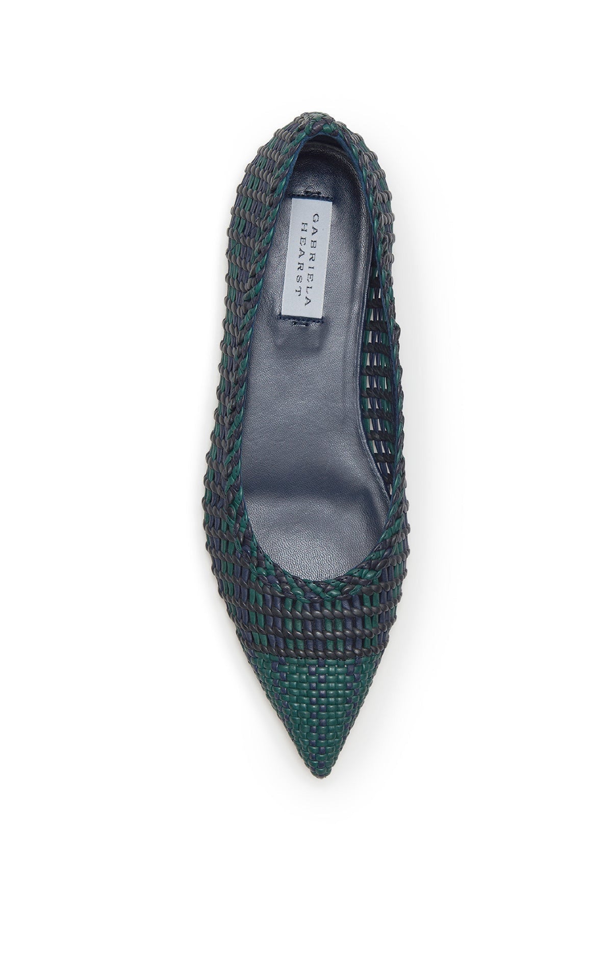 Aurora Flat en bleu marine multicolore goat cuir