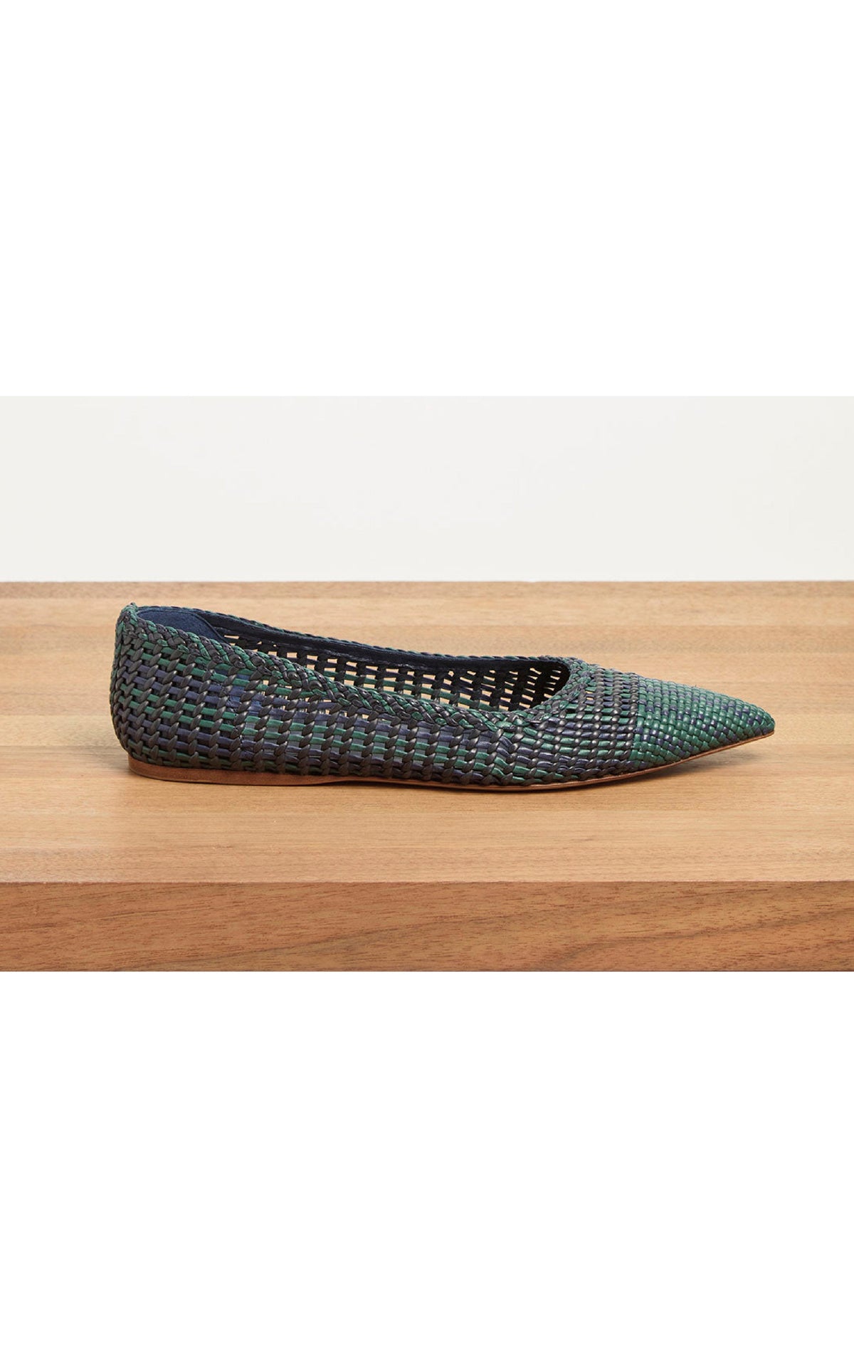 Aurora Flat en bleu marine multicolore goat cuir