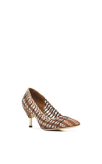 Cognac Multi / Escarpins Andres 70 en cuir - Cognac Multi