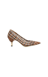 Cognac Multi / Escarpins Andres 70 en cuir - Cognac Multi