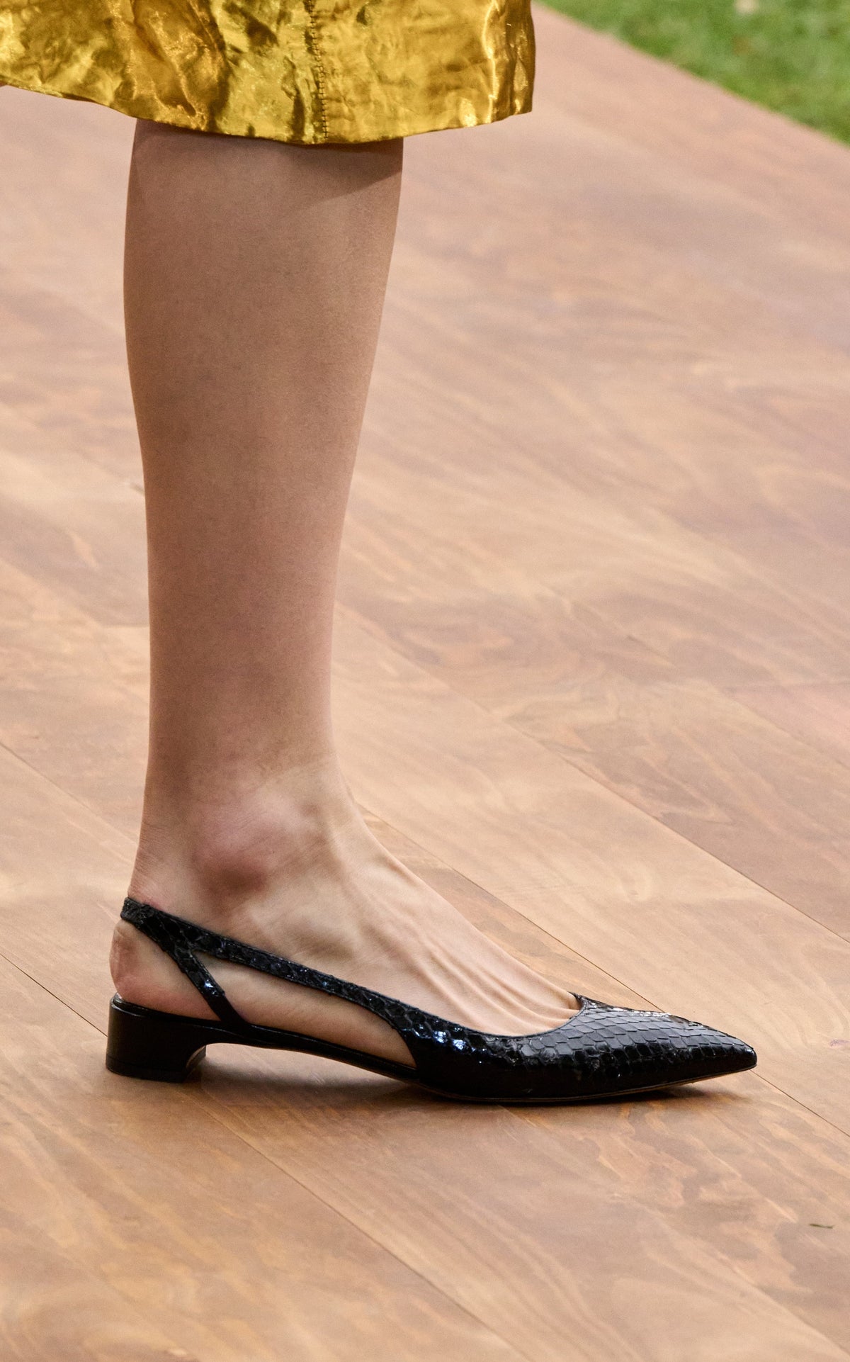 Black / Slingbacks Delia en cuir de python - Black