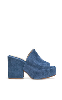 Ares Mule en bleu moyen daim denim