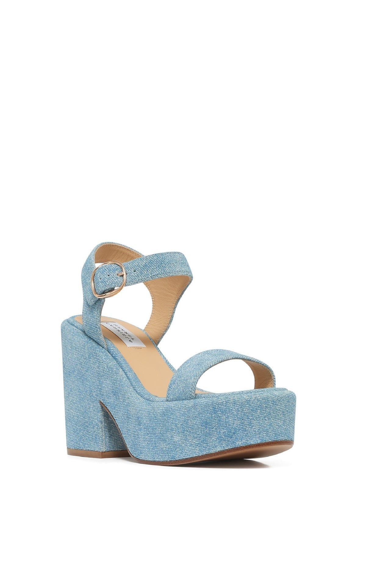 Iman Sandal en denim bleu clair daim denim