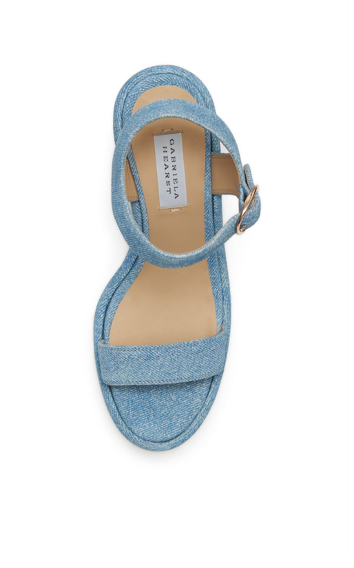 Iman Sandal en denim bleu clair daim denim