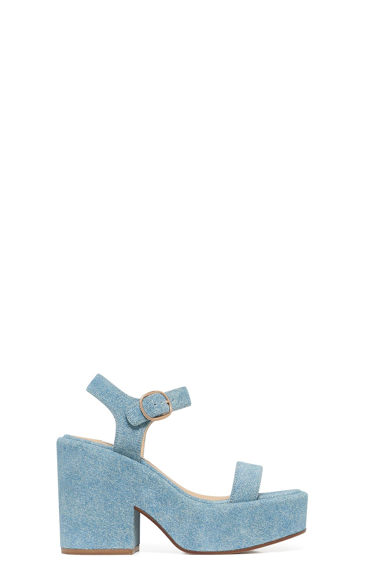 Iman Sandal en denim bleu clair daim denim