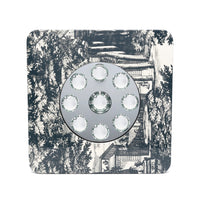 Frame with 18th century Jardin bubble mirror - Blue & Ivory
