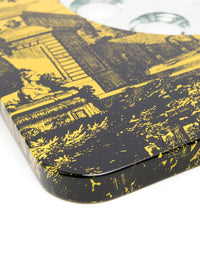 Frame with 18th century Jardin bubble mirror - Black & Yellow