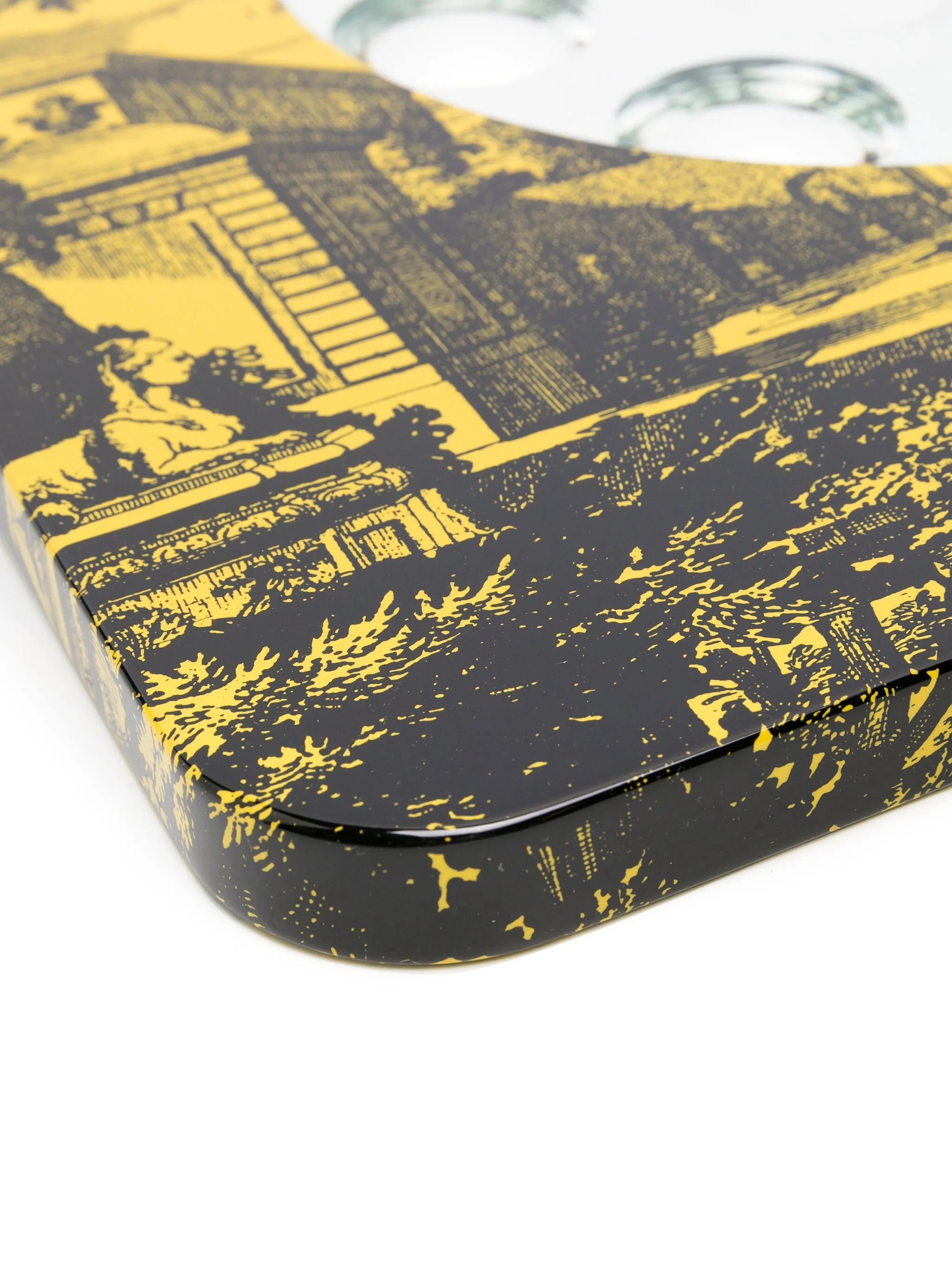 Frame with 18th century Jardin bubble mirror - Black & Yellow