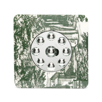 Frame with 18th century Jardin bubble mirror - Green & Ivory