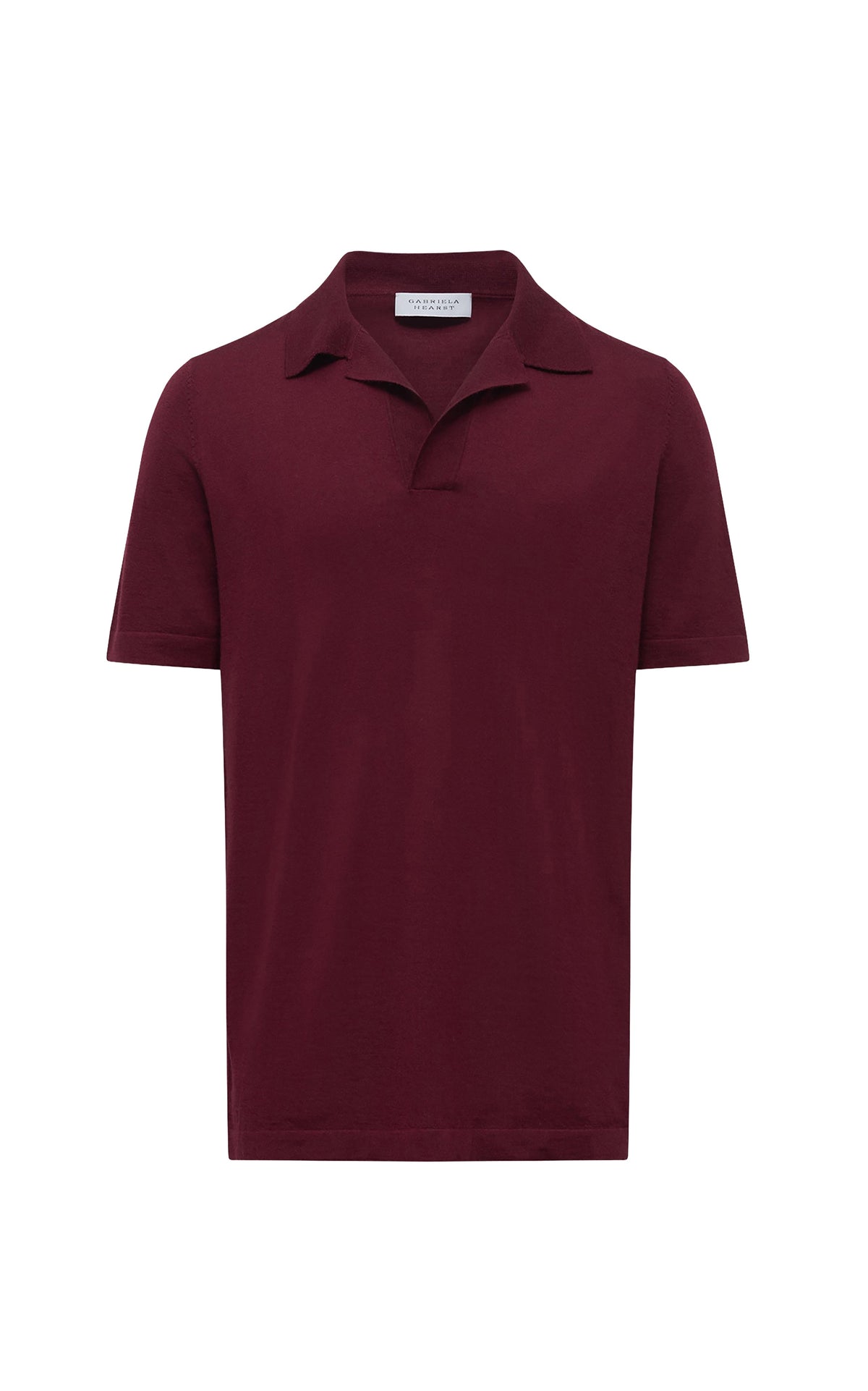 Stendhal Short Sleeve Pol en bordeaux soffio cachemire fil
