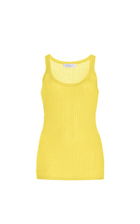 Nevin Pointelle Tank en ocre doré jaipur cachemire soie fil