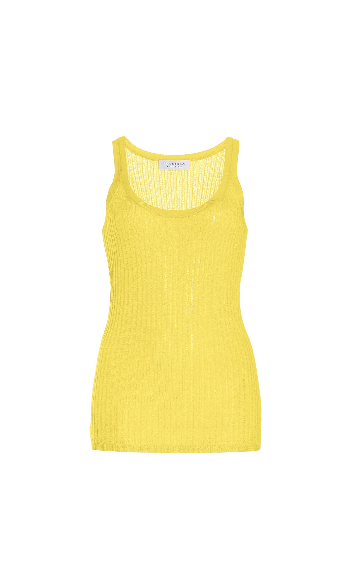 Nevin Pointelle Tank en ocre doré jaipur cachemire soie fil