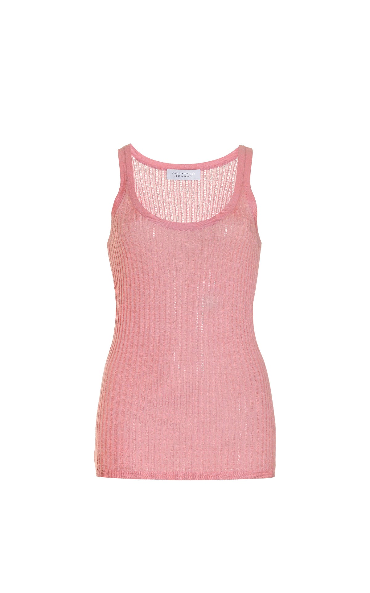 Nevin Pointelle Tank en rose jaipur cachemire soie fil