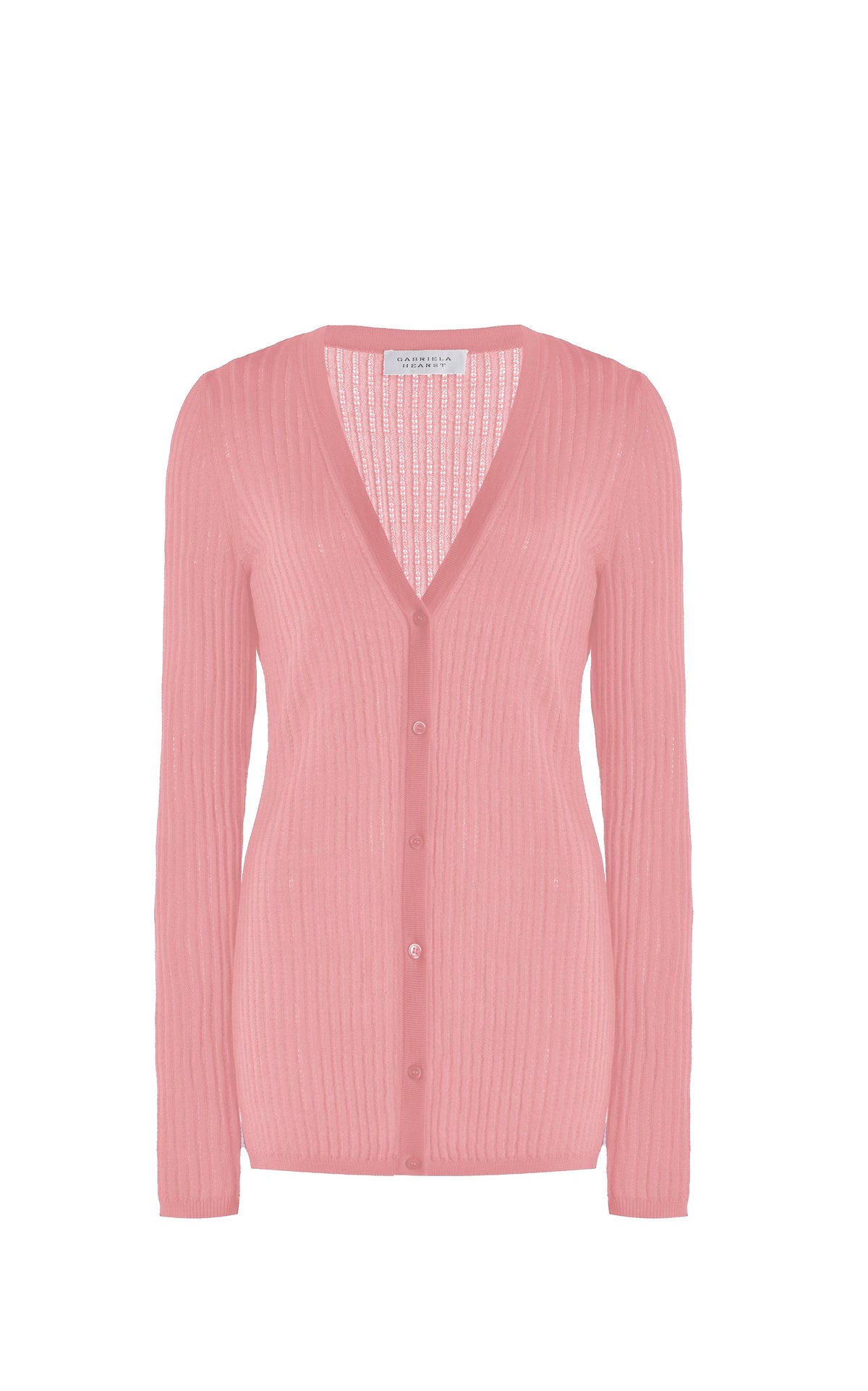 Emma Pointelle Cardigan en rose jaipur cachemire soie fil