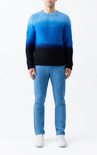Aion Sweater en deep dye bleu ciel welfat cachemire fil