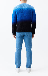 Aion Sweater en deep dye bleu ciel welfat cachemire fil