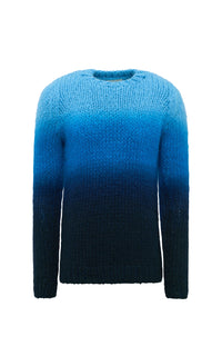 Aion Sweater en deep dye bleu ciel welfat cachemire fil