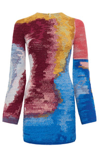 Aurora Multi / Tunique crochet Millicent en laine et cachemire - Aurora Multi