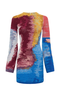 Aurora Multi / Tunique crochet Millicent en laine et cachemire - Aurora Multi