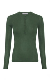 Olive / Sweat Anges cachemire et soie - Olive