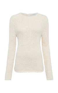 Ivory / Pull col rond Evaki en soie - Ivory