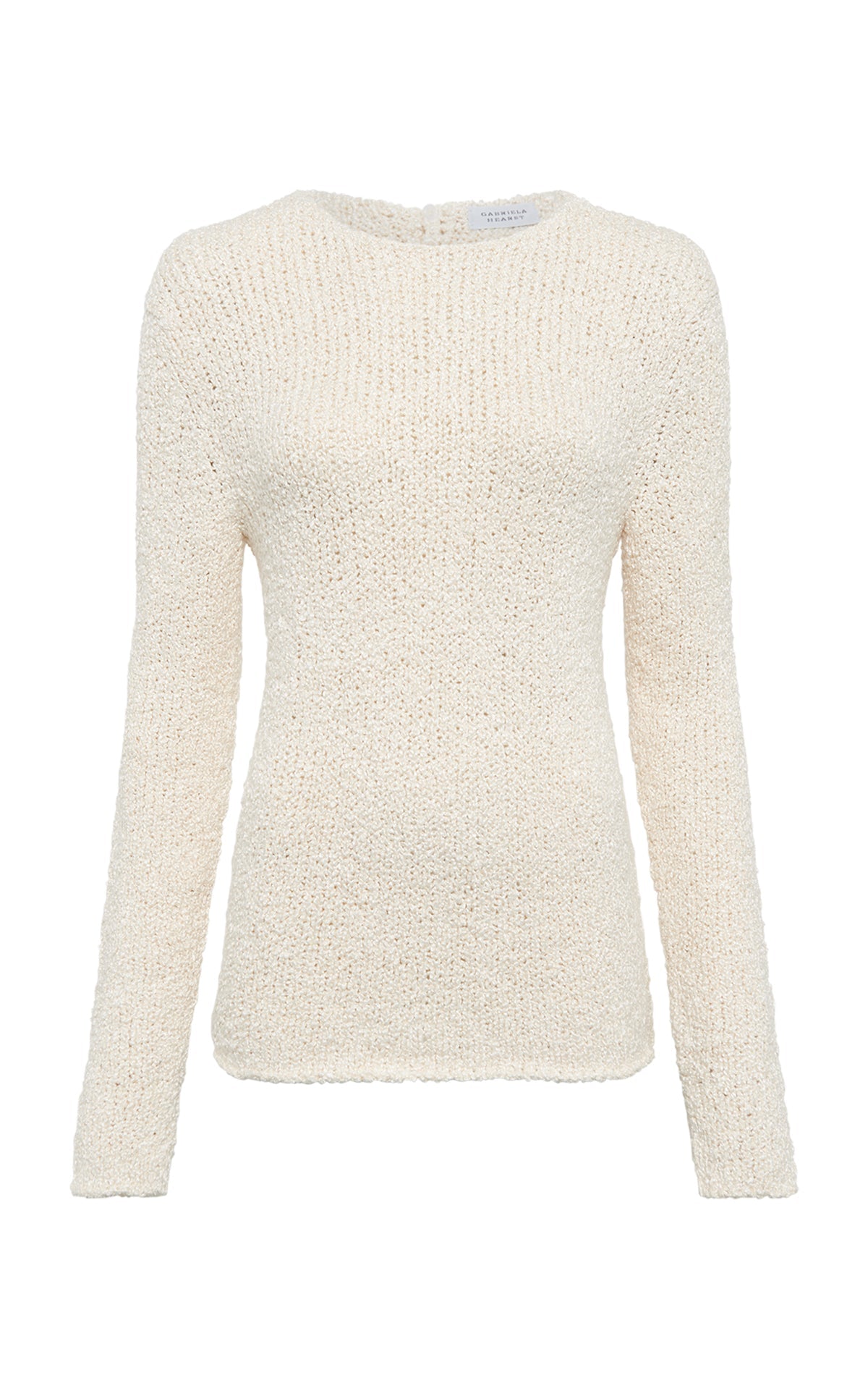 Ivory / Pull col rond Evaki en soie - Ivory