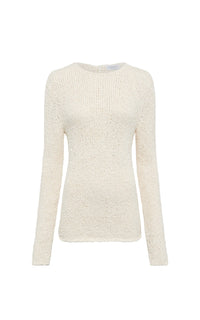 Ivory / Pull col rond Evaki en soie - Ivory