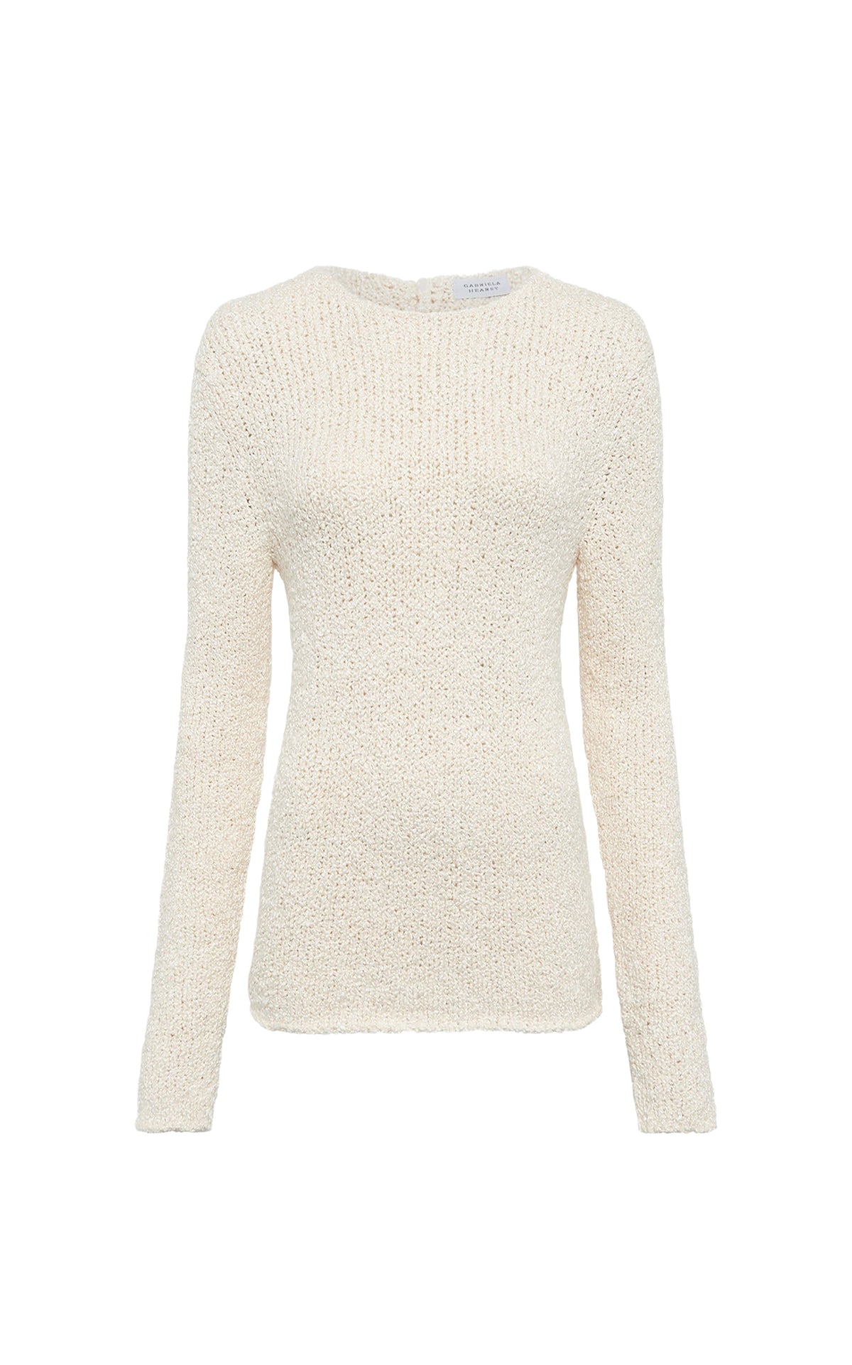 Ivory / Pull col rond Evaki en soie - Ivory